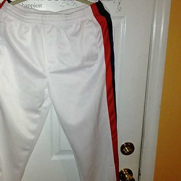T crew Sweat pants white WITH RED AND BLUE - Picture 2 of 8